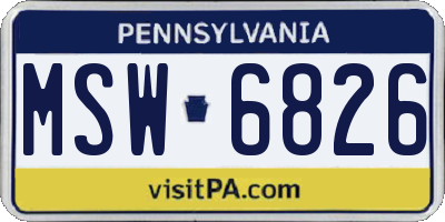 PA license plate MSW6826