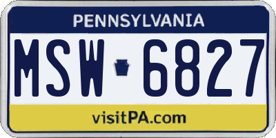 PA license plate MSW6827