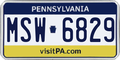 PA license plate MSW6829