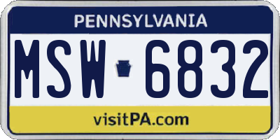 PA license plate MSW6832