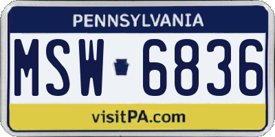 PA license plate MSW6836