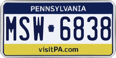 PA license plate MSW6838