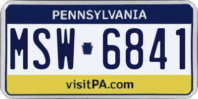 PA license plate MSW6841