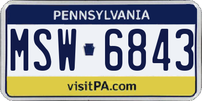 PA license plate MSW6843