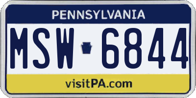 PA license plate MSW6844