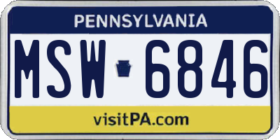 PA license plate MSW6846