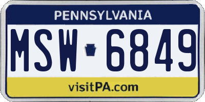 PA license plate MSW6849