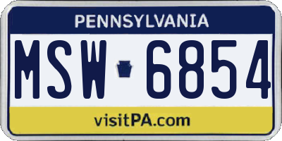 PA license plate MSW6854