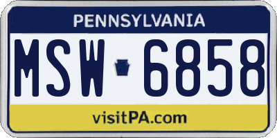 PA license plate MSW6858