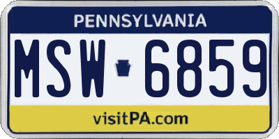 PA license plate MSW6859