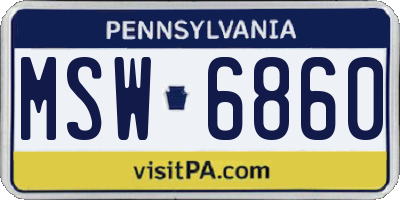 PA license plate MSW6860