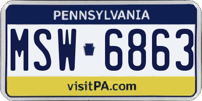 PA license plate MSW6863