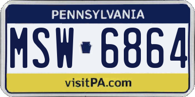 PA license plate MSW6864