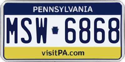 PA license plate MSW6868