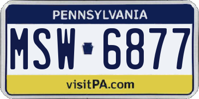 PA license plate MSW6877