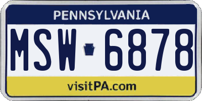 PA license plate MSW6878