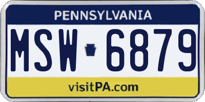 PA license plate MSW6879