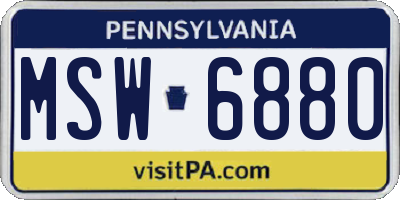 PA license plate MSW6880