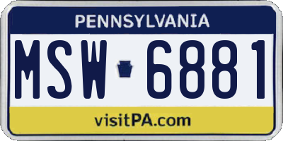 PA license plate MSW6881