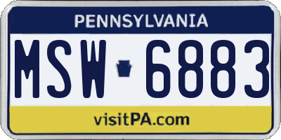 PA license plate MSW6883