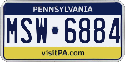 PA license plate MSW6884