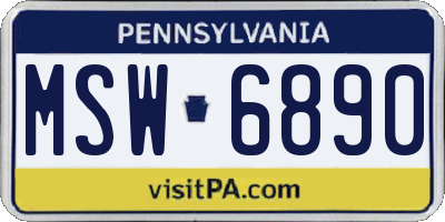 PA license plate MSW6890
