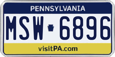 PA license plate MSW6896
