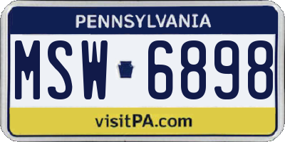 PA license plate MSW6898