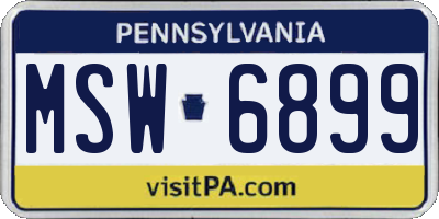 PA license plate MSW6899
