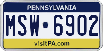 PA license plate MSW6902