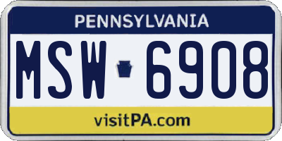 PA license plate MSW6908