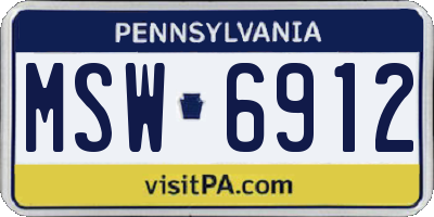 PA license plate MSW6912