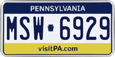 PA license plate MSW6929
