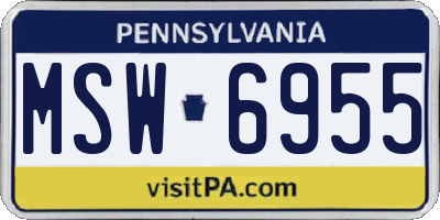 PA license plate MSW6955