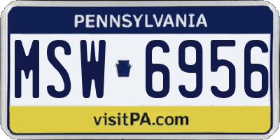 PA license plate MSW6956