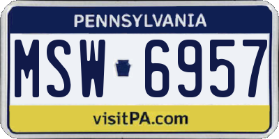 PA license plate MSW6957
