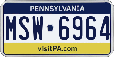 PA license plate MSW6964