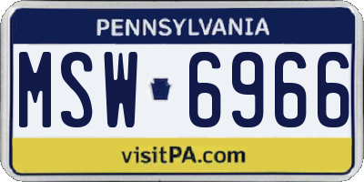 PA license plate MSW6966