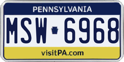 PA license plate MSW6968