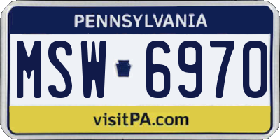 PA license plate MSW6970