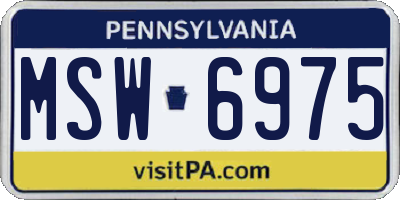 PA license plate MSW6975