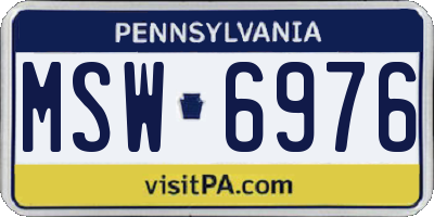 PA license plate MSW6976