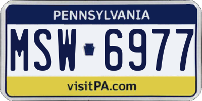PA license plate MSW6977