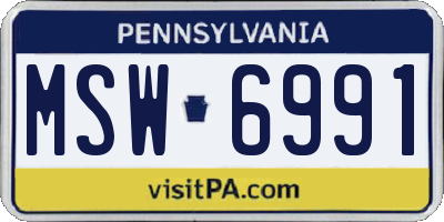 PA license plate MSW6991