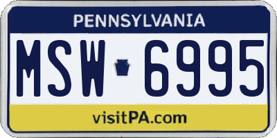PA license plate MSW6995