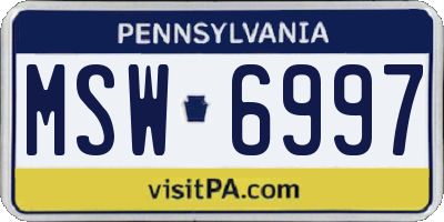 PA license plate MSW6997