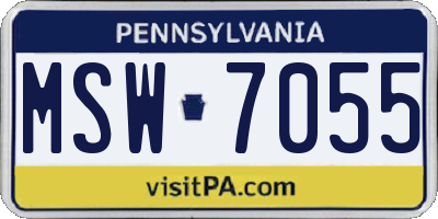 PA license plate MSW7055