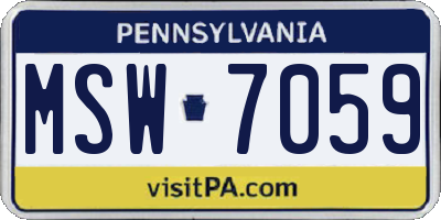 PA license plate MSW7059