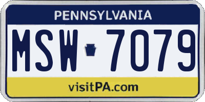 PA license plate MSW7079