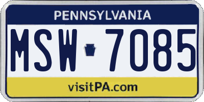 PA license plate MSW7085